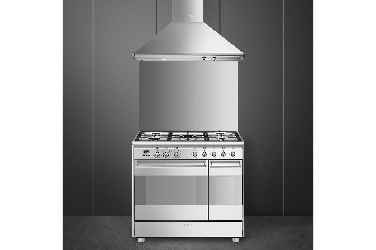 Smeg Concert Classic 90cm Dual Fuel Range Cooker | SCB92MX8 | Stainless Steel