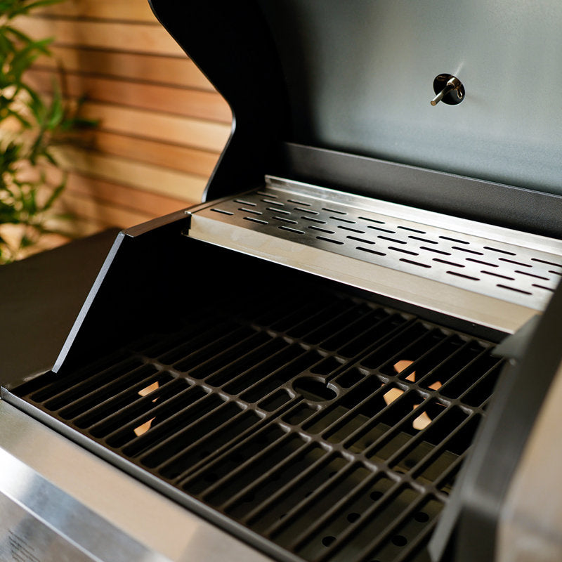 2+1 Burner Gas Grill & Charcoal Grill BBQ - Stainless Steel