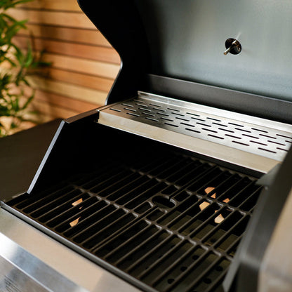 2+1 Burner Gas Grill & Charcoal Grill BBQ - Stainless Steel