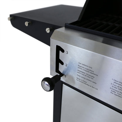 2+1 Burner Gas Grill & Charcoal Grill BBQ - Stainless Steel