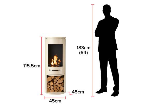 Sureflame Barilo Bio Ethanol Stove in Cream